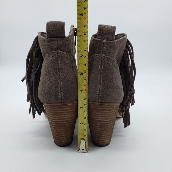 Steve Madden Boots Womens Size 9.5M Brown Suede Fringe Ankle Block Heel Western - Picture 6 of 13